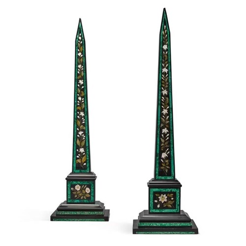 Two piece marble obelisk - 15",